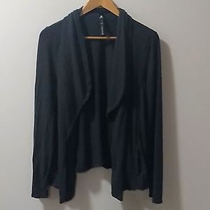 90 Degree By Reflex Open Front Charcoal Gray Sweater Large